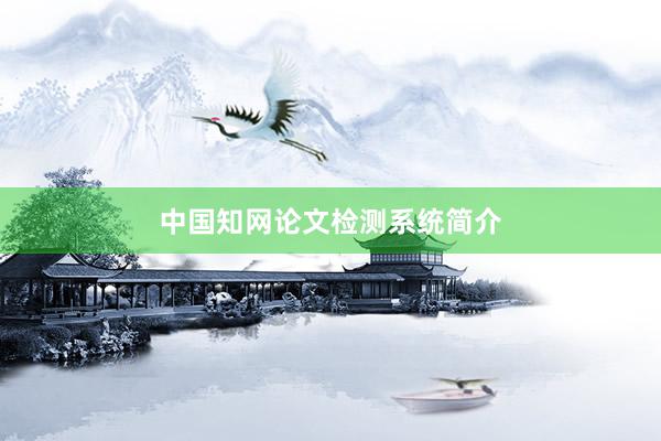 中国知网论文检测系统简介
